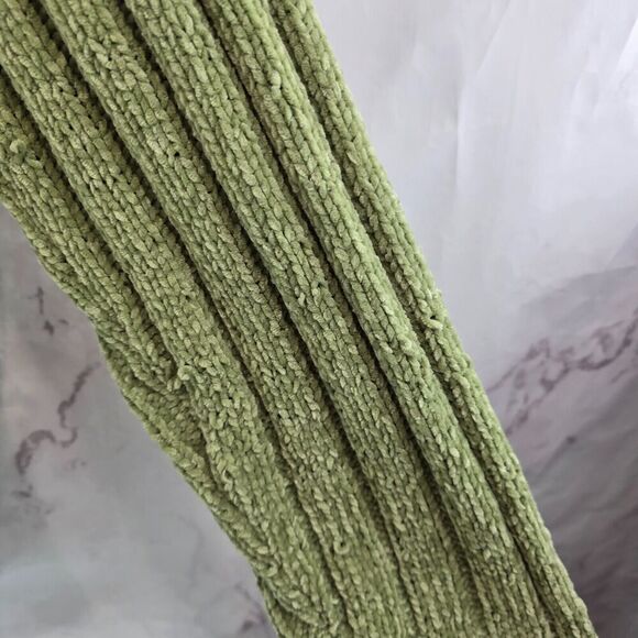 Vintage Y2K Sweater Women 3X Green Chenille Cable Knit Turtleneck Oversized - Picture 12 of 14